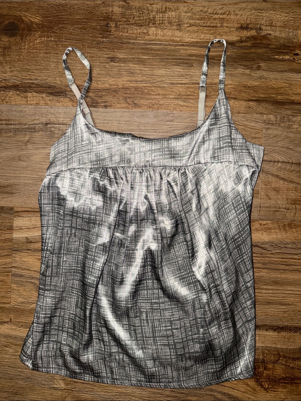Y2K Vintage The Limited Grey Satin Babydoll Tank